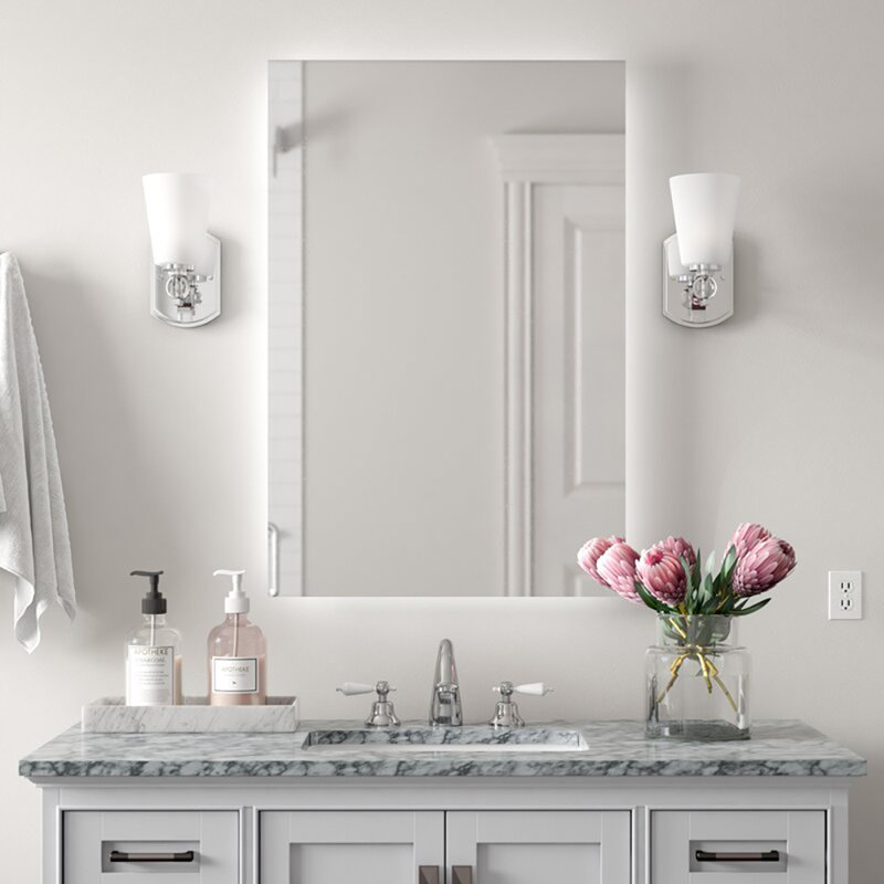 Orren Ellis Kearsarge Frameless Lighted Bathroom / Vanity Mirror Wayfair